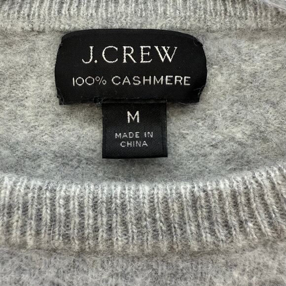 J. Crew Sweater Women's M Light Grey 100% Cashmere CNO3 Winter Preppy EUC - Picture 4 of 7